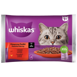 Корм для котів Whiskas з яловичиною та куркою в соусі, 4 х 85 г, Польща
