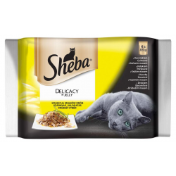 Корм для котів Sheba Delicacy в желе, 4 х 85 г, Польща