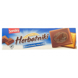 Печиво Sondey Herbatniki з молочним шоколадом 125 г, Польща