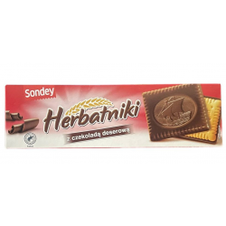 Печиво Sondey Herbatniki з чорним шоколадом 125 г, Польща